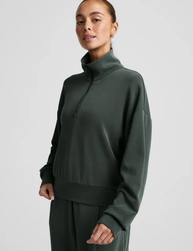 Luxe Sandwash Half Zip Pullover made by Beyond Yoga