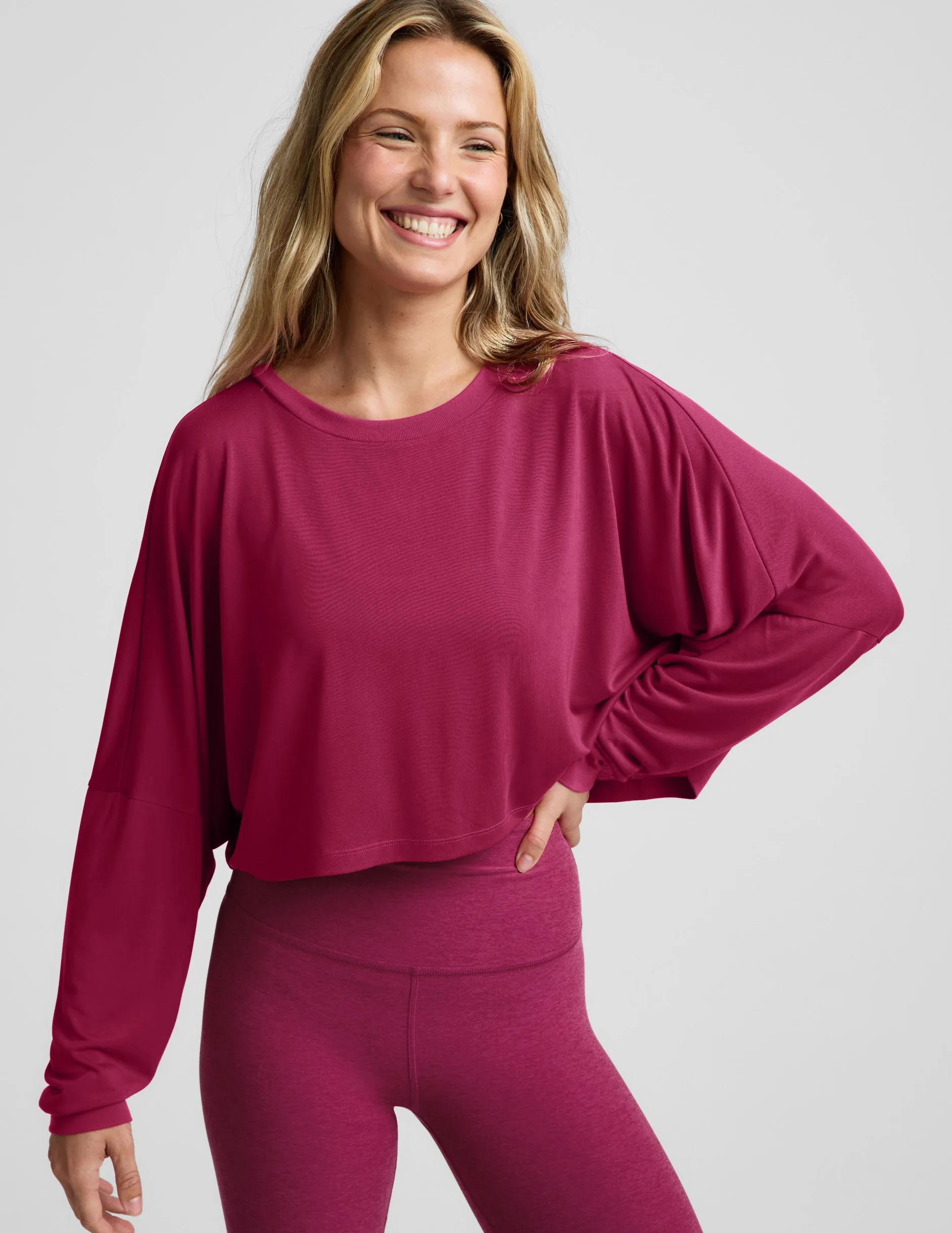 Studio Luxe Cropped Long Sleeve Tee sold by Beyond Yoga