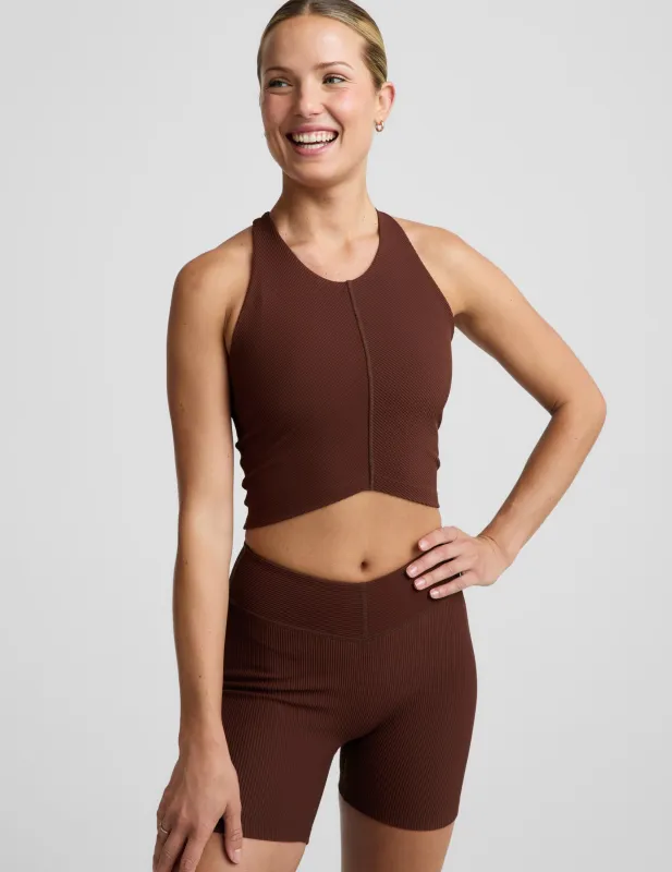 Impulse Ribbed High Neck Tank made by Beyond Yoga