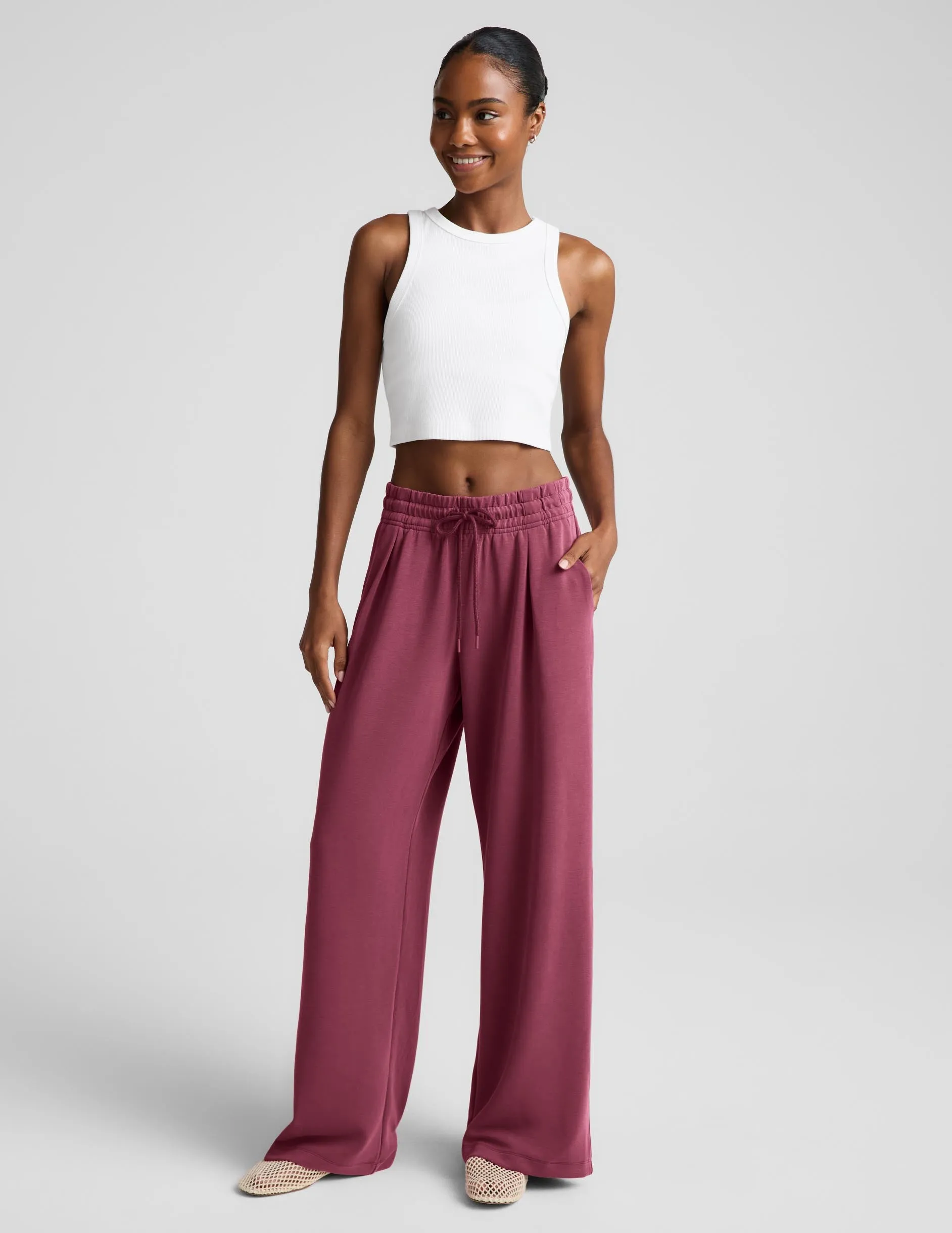 Luxe Sandwash Double Knit Wide Leg Pant sold by Beyond Yoga