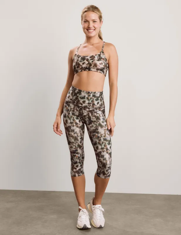 Dappled Roan SoftMark Walk And Talk High Waisted Capri Legging made by Beyond Yoga