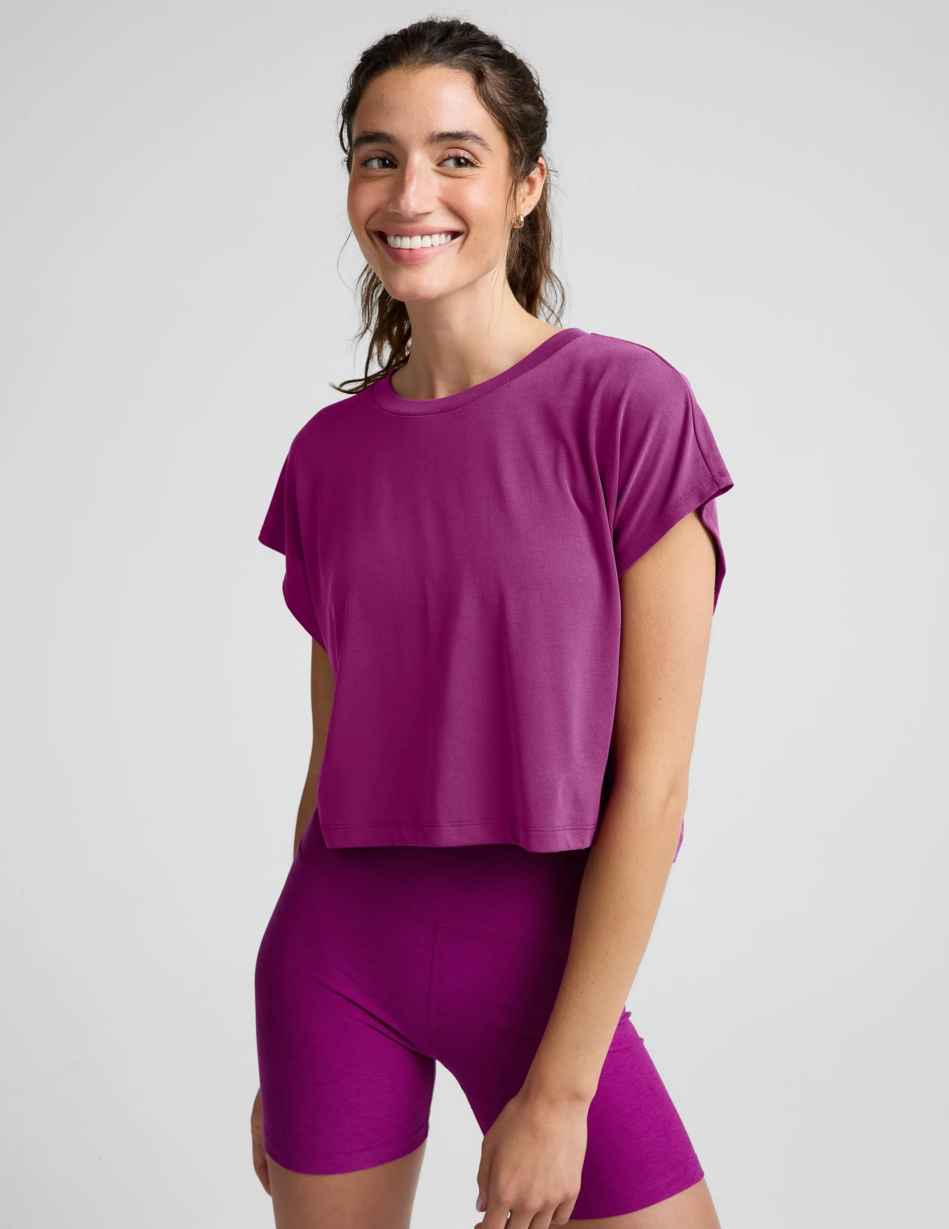 Studio Luxe Cropped Tee sold by Beyond Yoga product image thumbnail 3