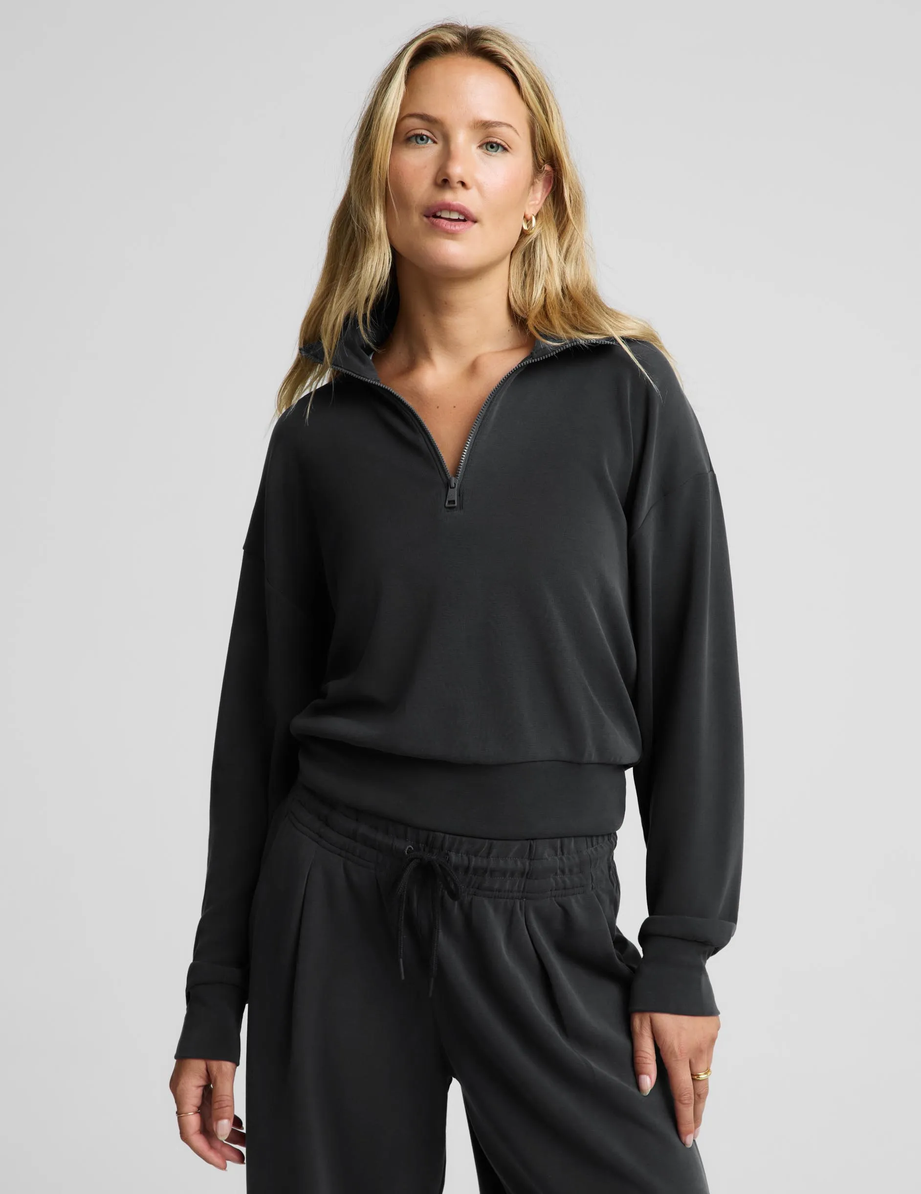 Luxe Sandwash Half Zip Pullover sold by Beyond Yoga product image thumbnail 2