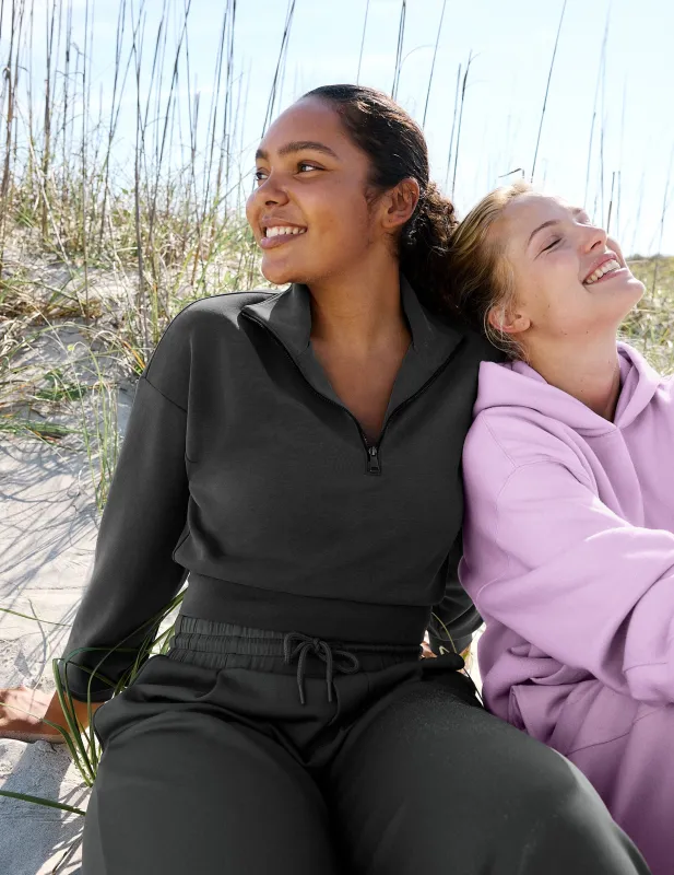 Luxe Sandwash Half Zip Pullover made by Beyond Yoga
