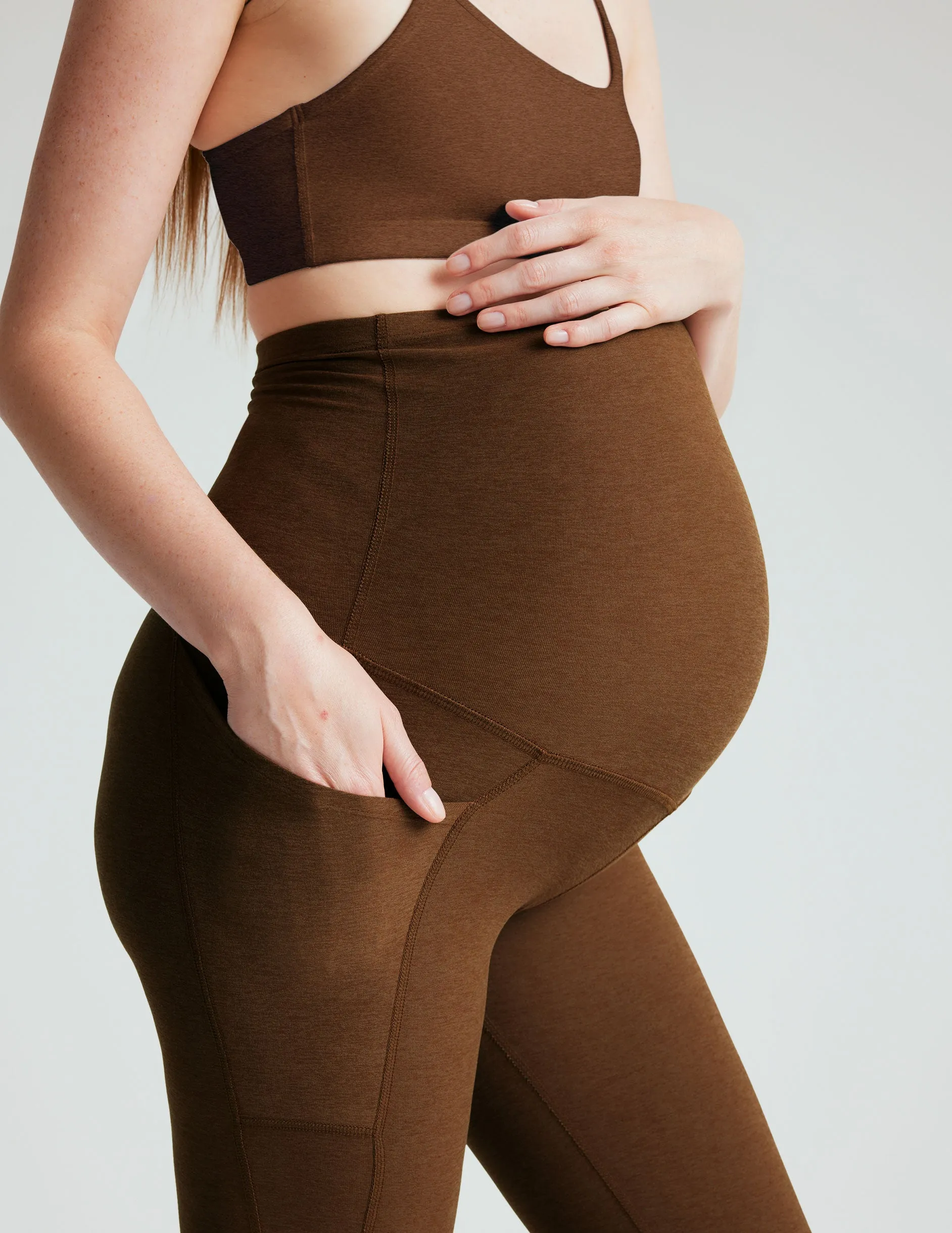 Spacedye Love the Bump Maternity Pocket Midi Legging sold by Beyond Yoga