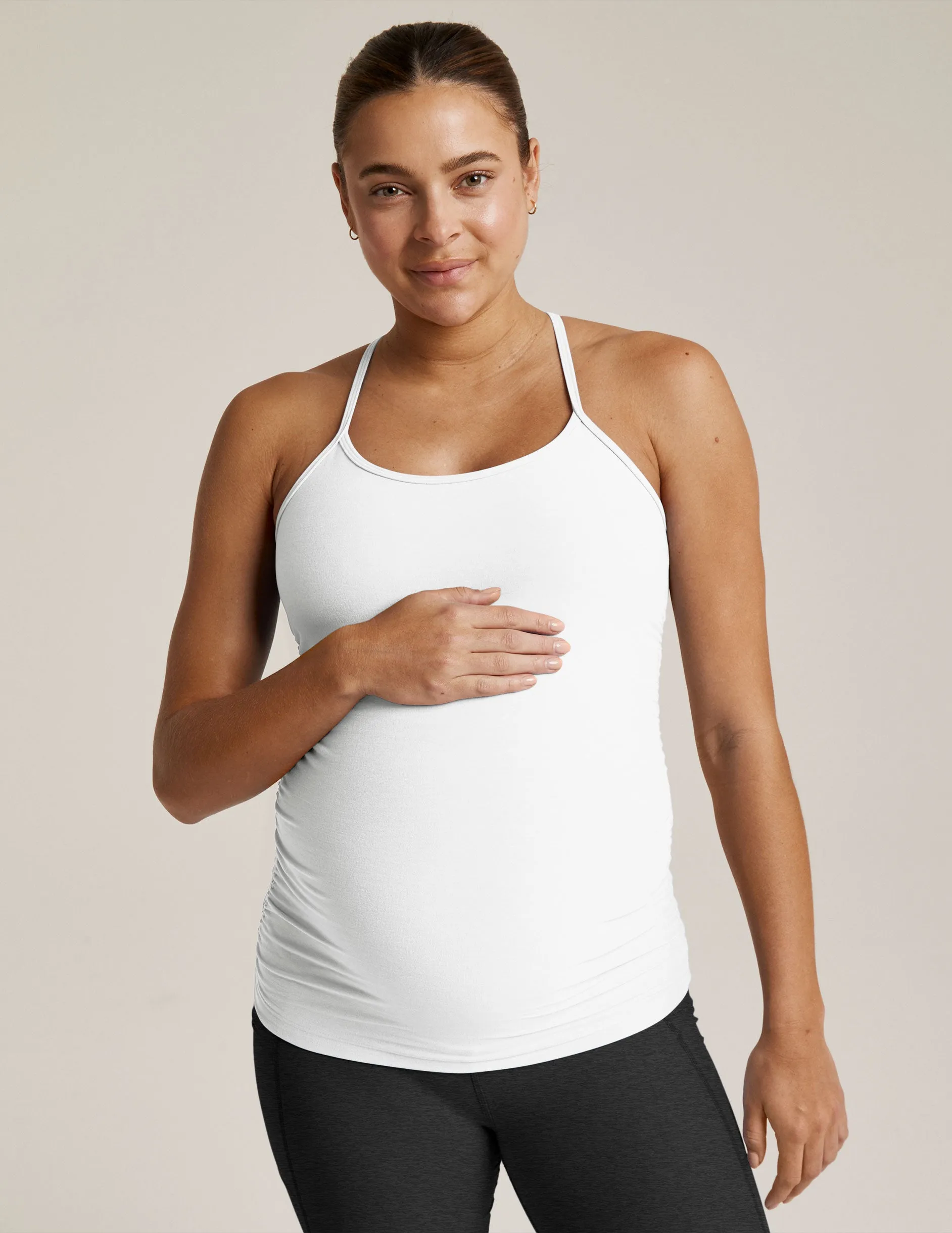 Spacedye Keep Your Cool Maternity Slim Racerback Tank sold by Beyond Yoga