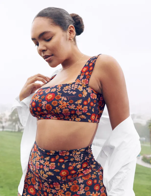 Retro Press Floral SoftMark Squared Bra sold by Beyond Yoga