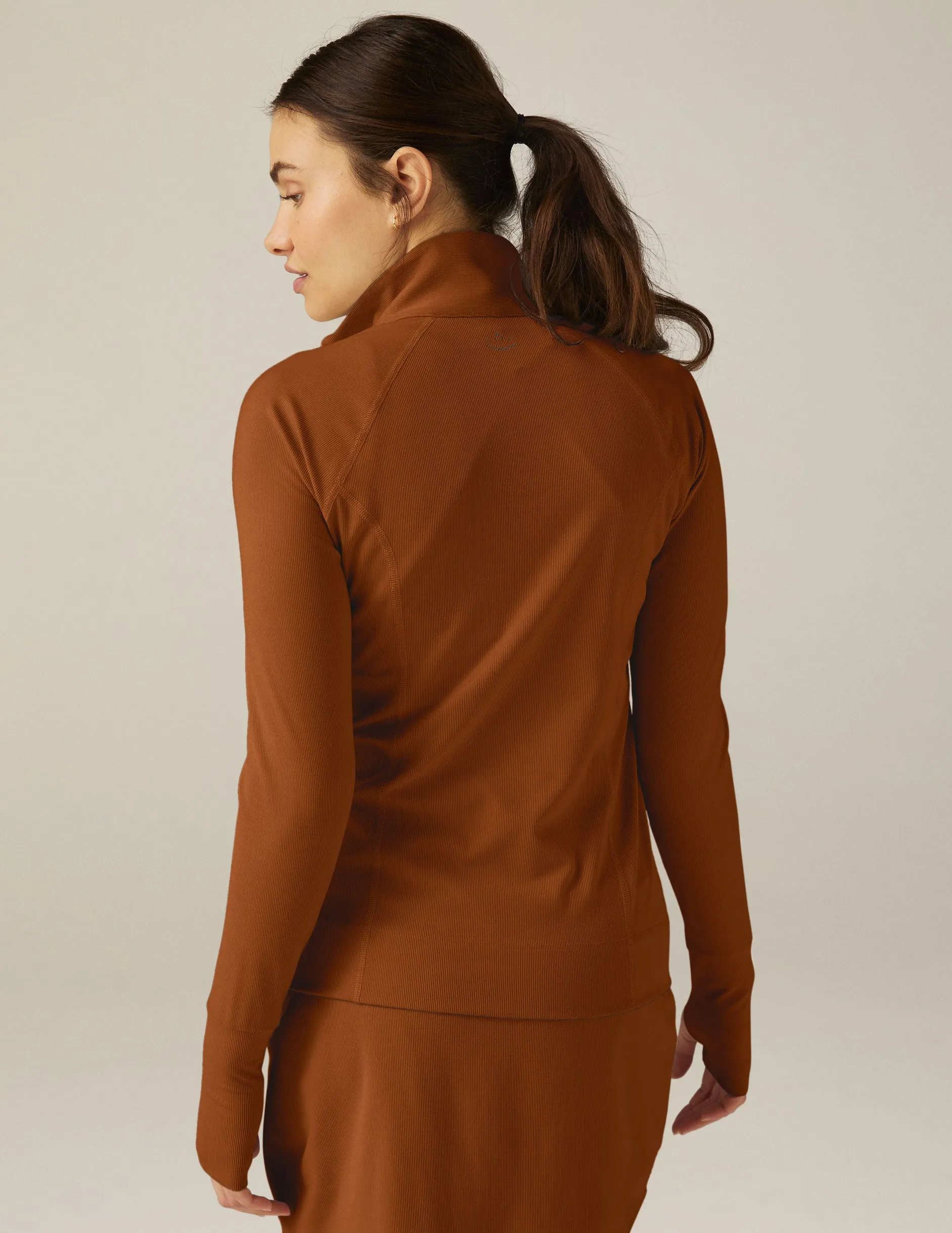 Heather Rib Take A Hike Zip Pullover sold by Beyond Yoga product image thumbnail 4