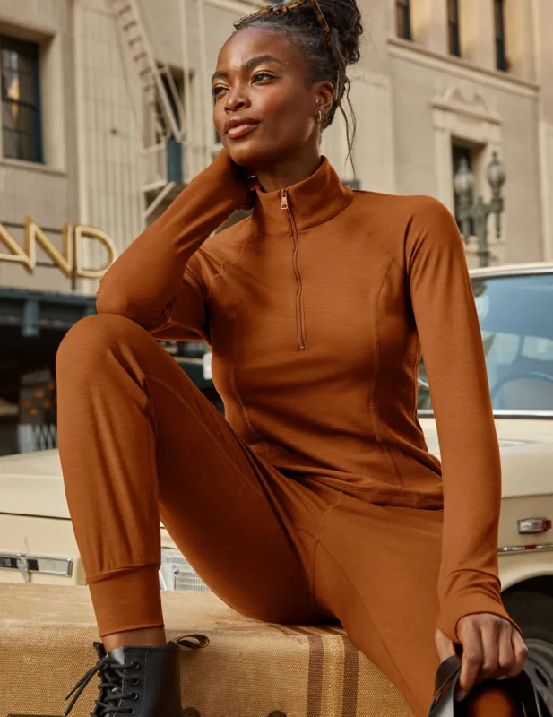 Heather Rib Take A Hike Zip Pullover made by Beyond Yoga