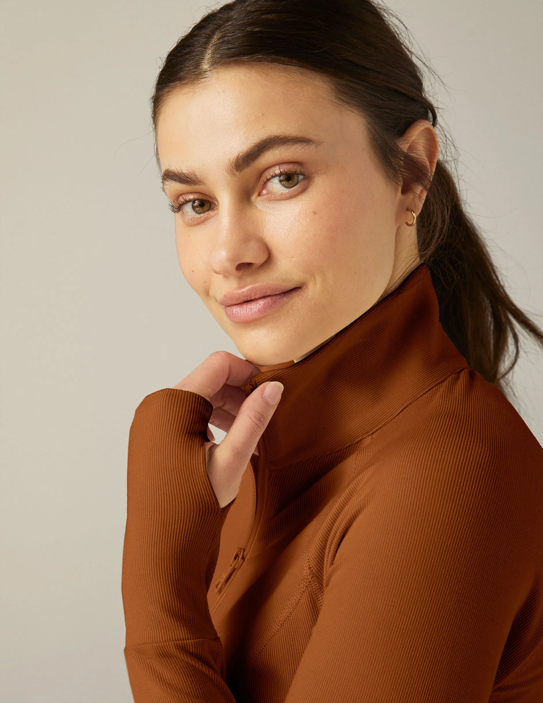 Heather Rib Take A Hike Zip Pullover sold by Beyond Yoga product image thumbnail 5