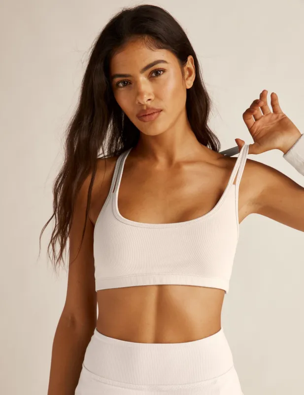Heather Rib Criss Cross Bra made by Beyond Yoga