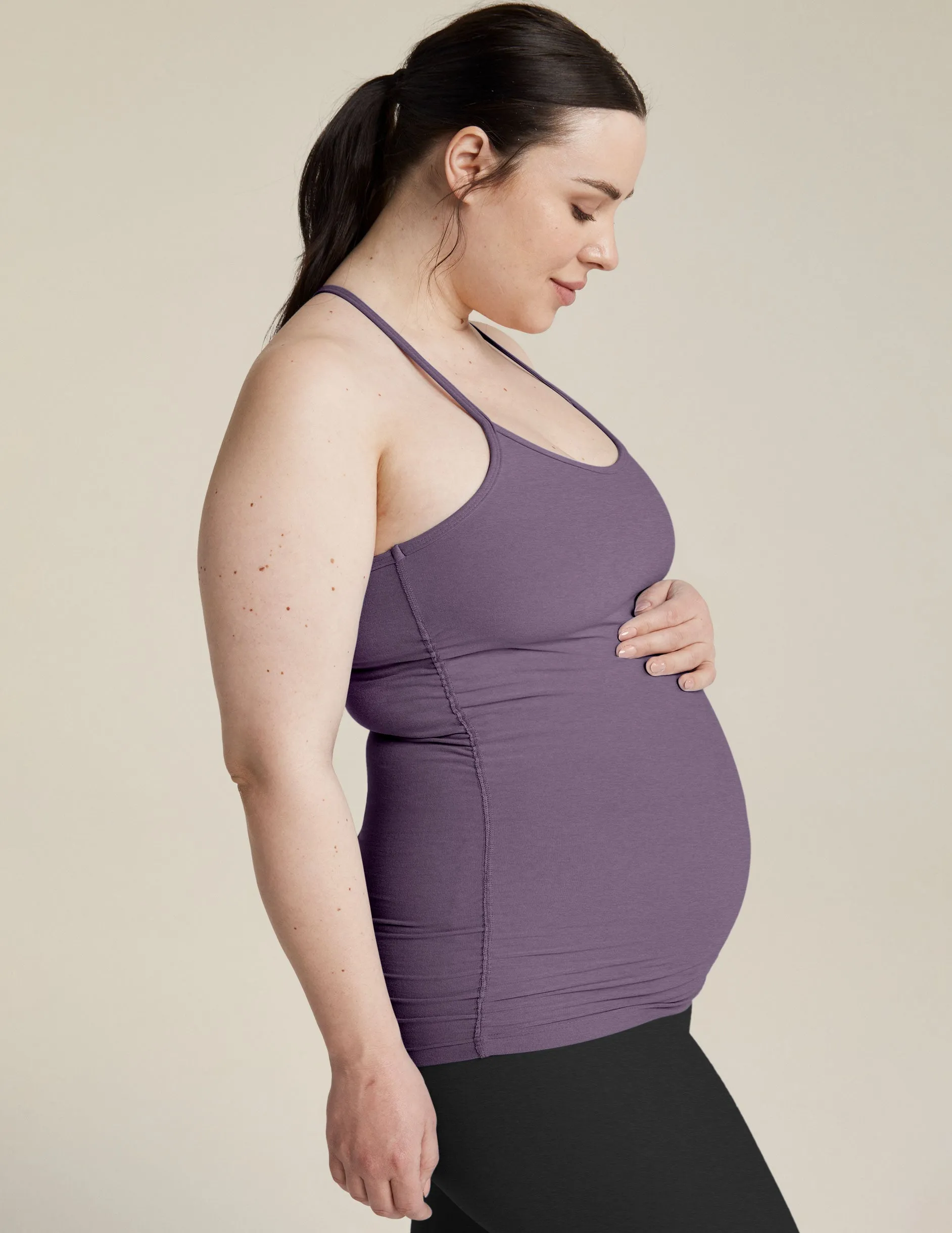 Spacedye Keep Your Cool Maternity Slim Racerback Tank sold by Beyond Yoga