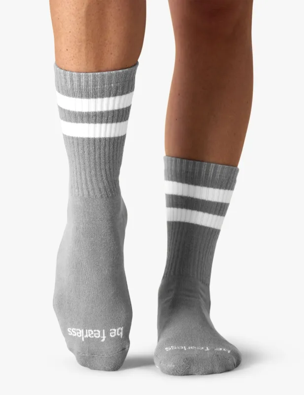 Sticky Be Fearless Womens Crew Grip Socks sold by Beyond Yoga