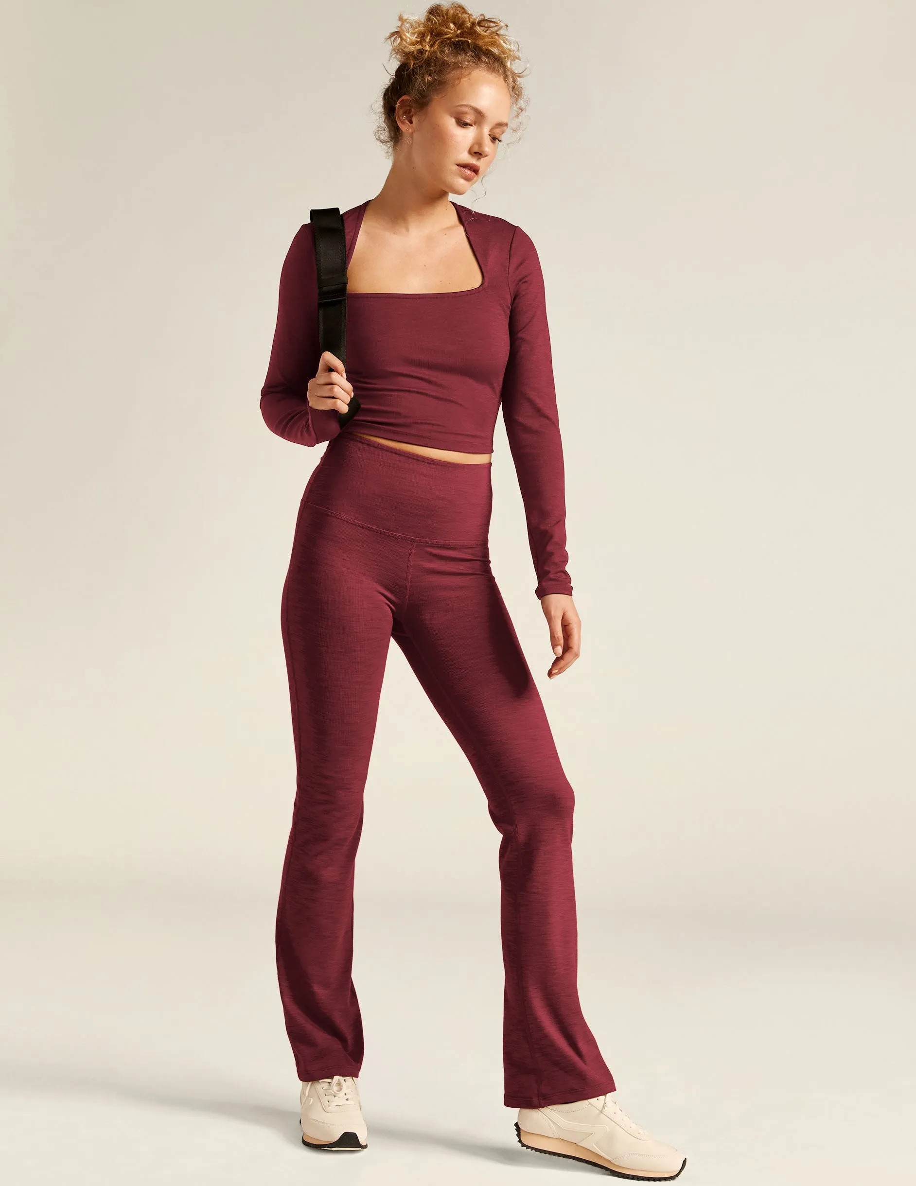 Heather Rib Frame Cropped Pullover sold by Beyond Yoga product image thumbnail 5