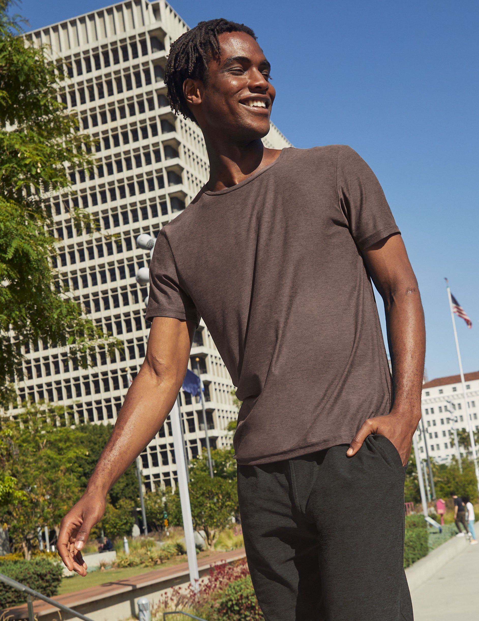 Featherweight Always Beyond Men's Crew Tee sold by Beyond Yoga