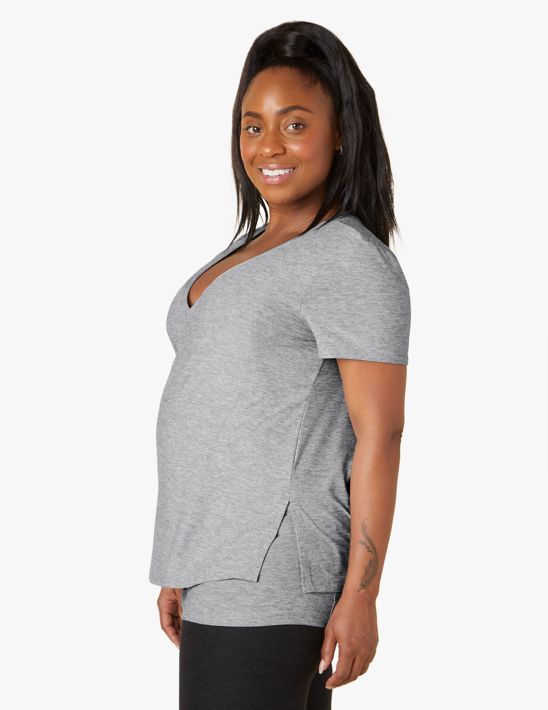 Featherweight Cozy Cover Maternity Nursing Tee sold by Beyond Yoga product image thumbnail 4