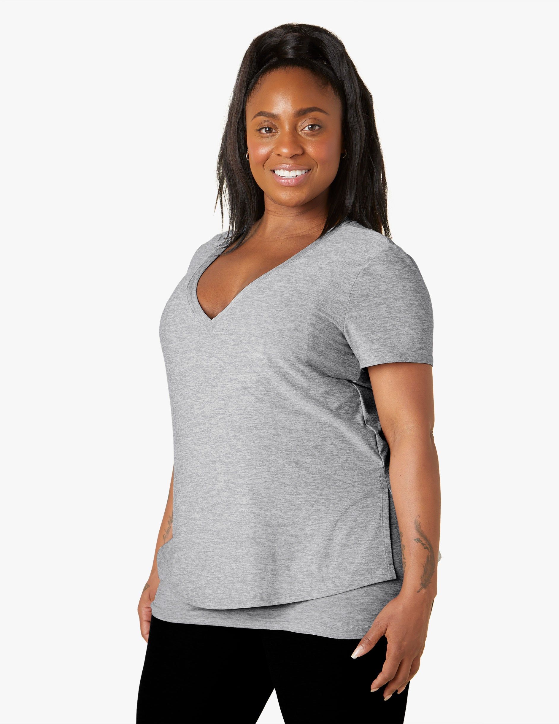 Featherweight Cozy Cover Maternity Nursing Tee sold by Beyond Yoga product image thumbnail 3