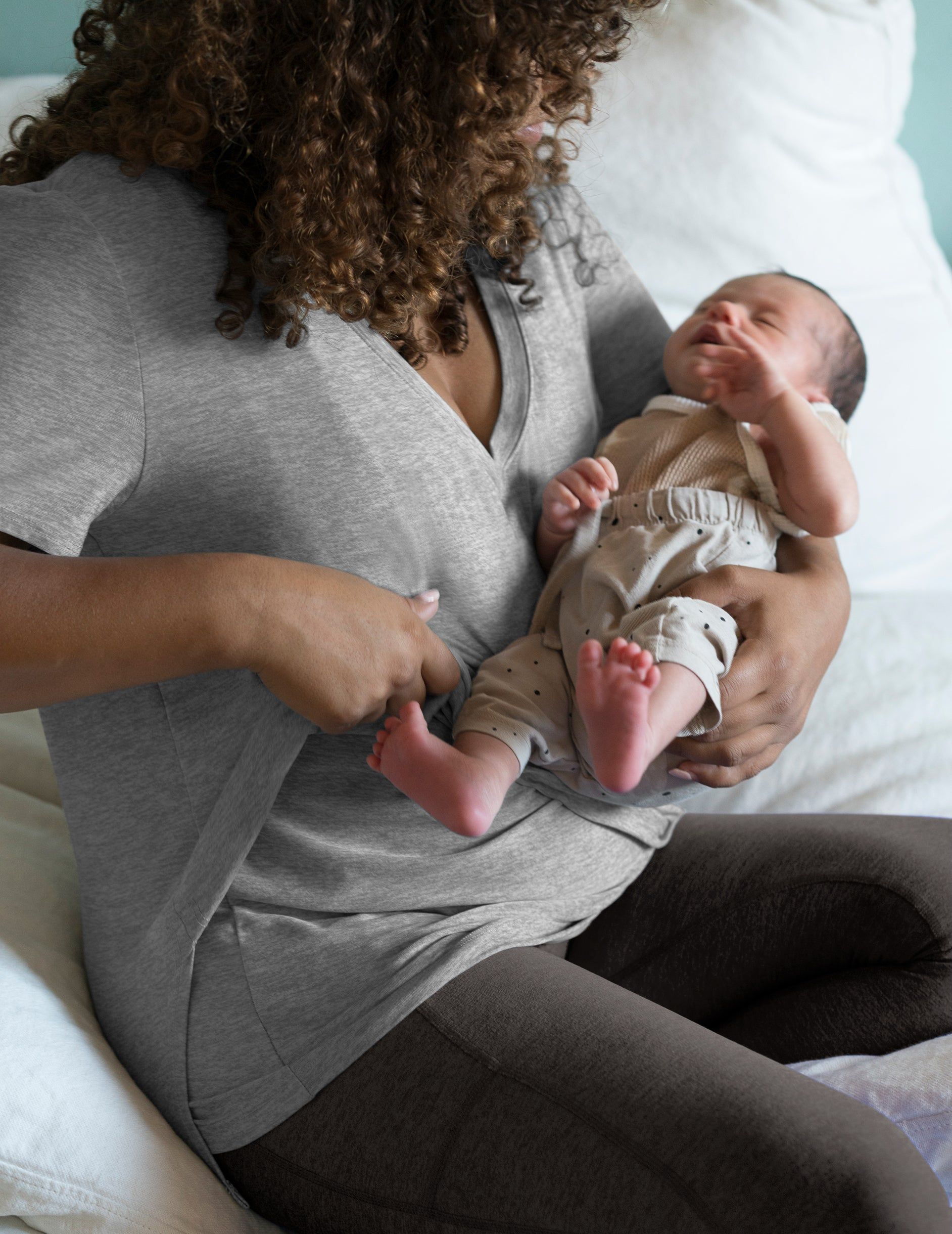 Featherweight Cozy Cover Maternity Nursing Tee sold by Beyond Yoga