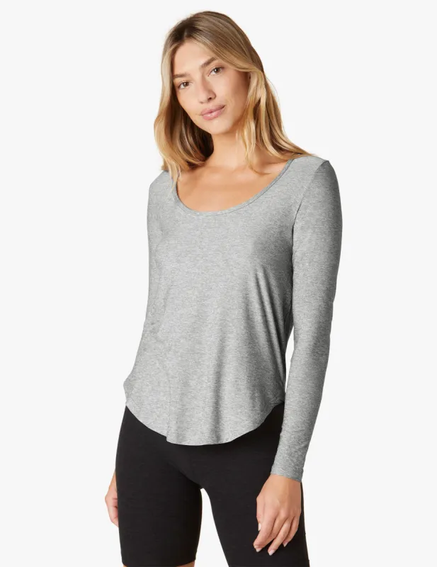 Featherweight Scooped Long Sleeve Pullover sold by Beyond Yoga