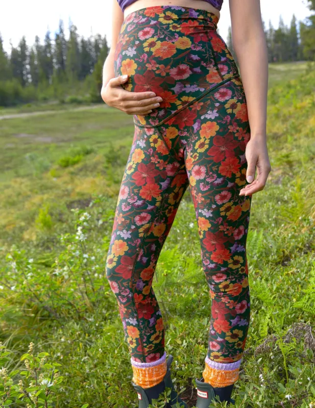 Pressed Flowers SoftMark Love The Bump Midi Maternity Legging made by Beyond Yoga