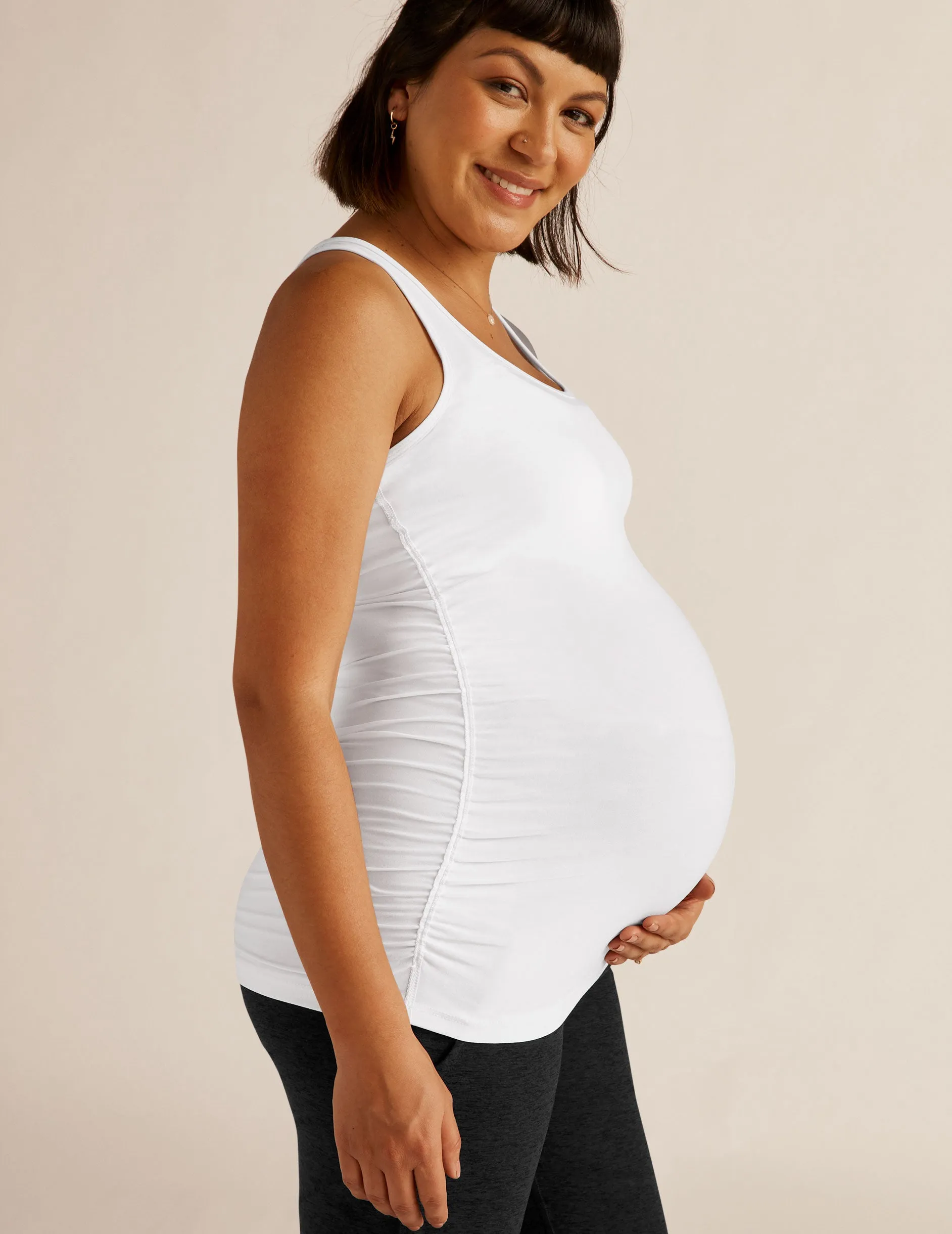 Featherweight Let It Grow Racerback Maternity Tank sold by Beyond Yoga