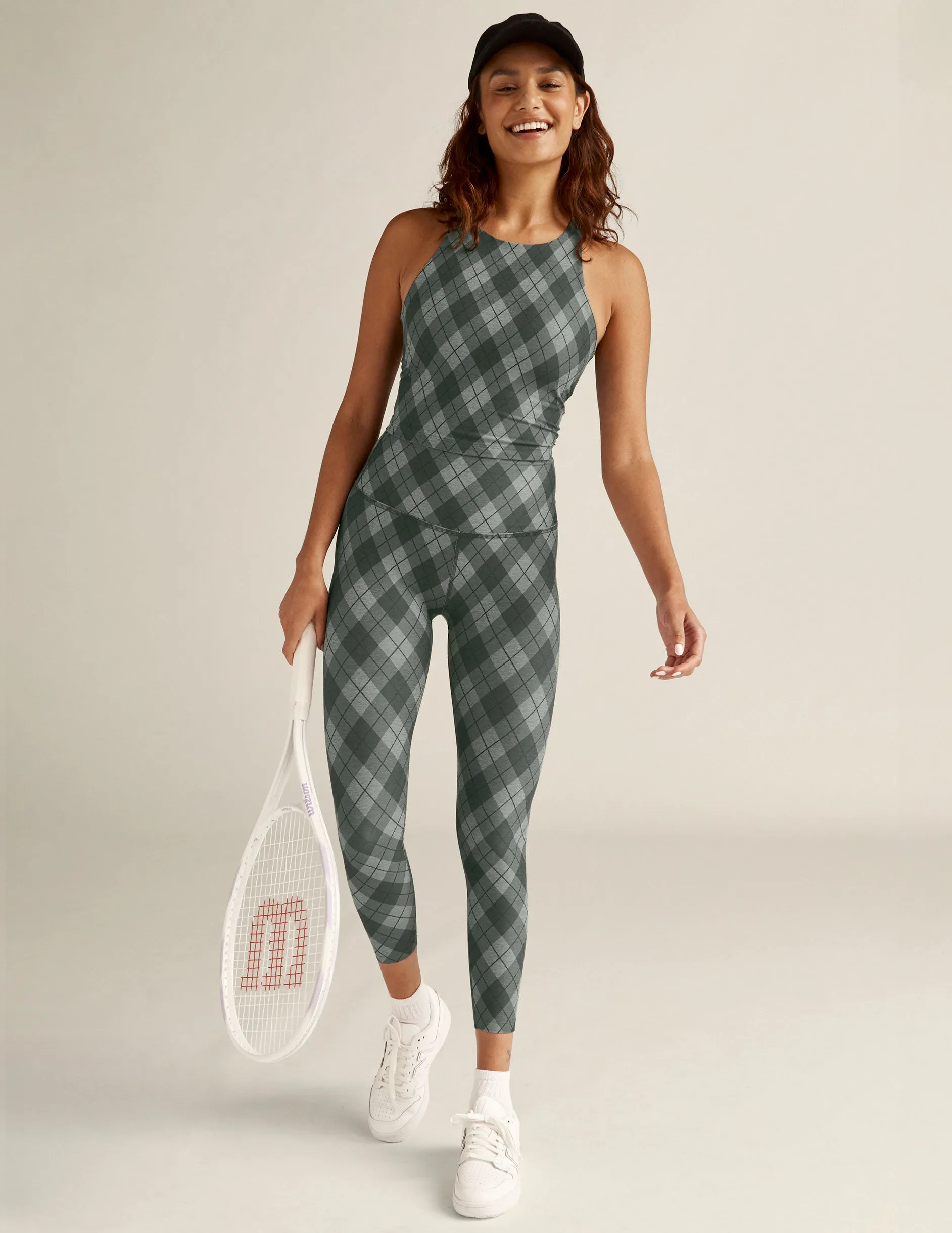 Gray Beyond Argyle SoftMark Refocus Cropped Tank sold by Beyond Yoga product image thumbnail 4