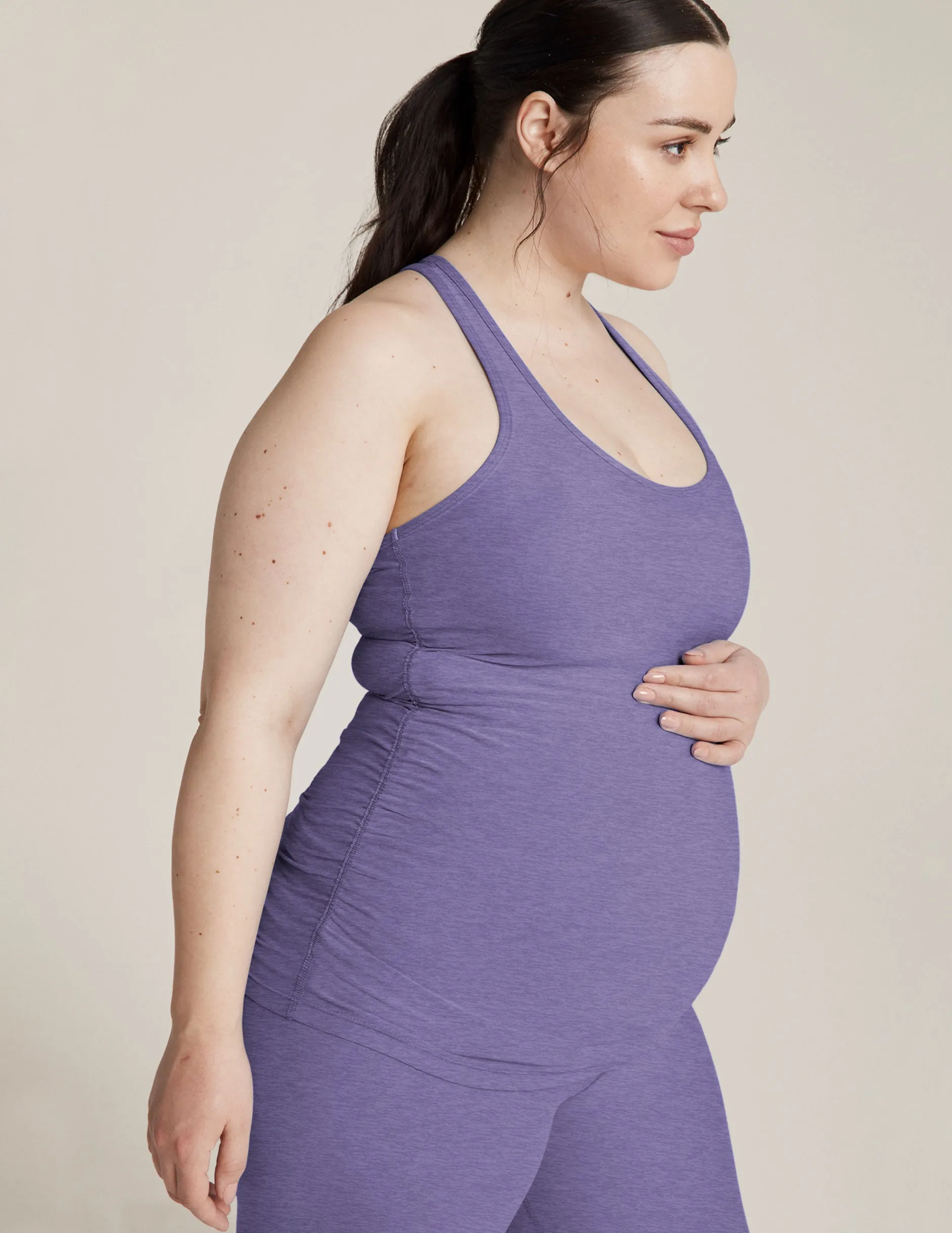 Featherweight Let It Grow Racerback Maternity Tank sold by Beyond Yoga