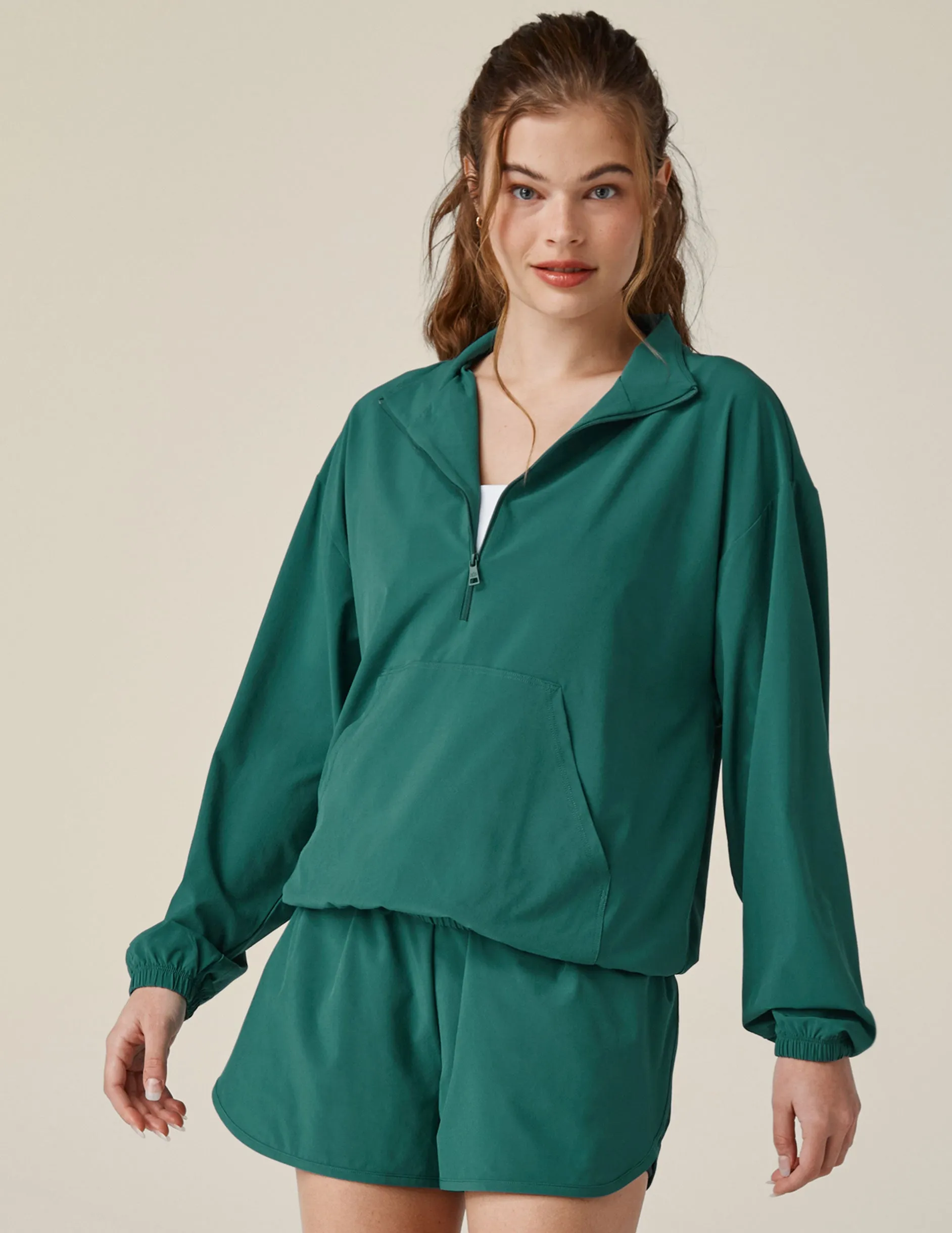 Stretch Woven In Stride Half Zip Pullover sold by Beyond Yoga