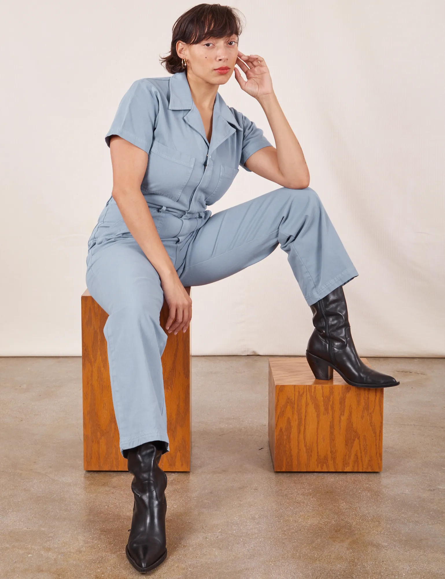 Short Sleeve Jumpsuit - Periwinkle *FINAL SALE* sold by Big Bud Press
