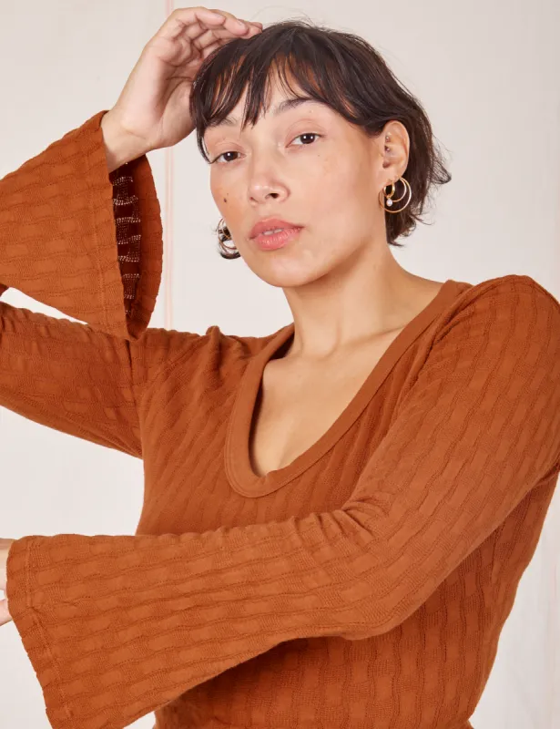 Bell Sleeve Top - Burnt Terracotta sold by Big Bud Press