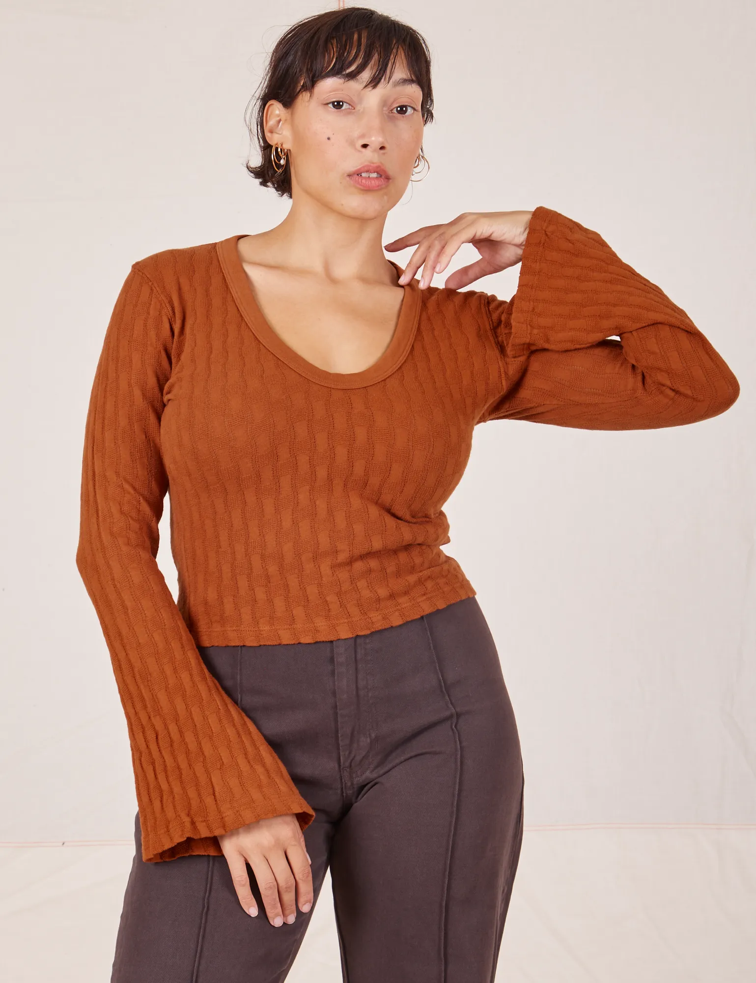 Bell Sleeve Top - Burnt Terracotta sold by Big Bud Press product image thumbnail 5