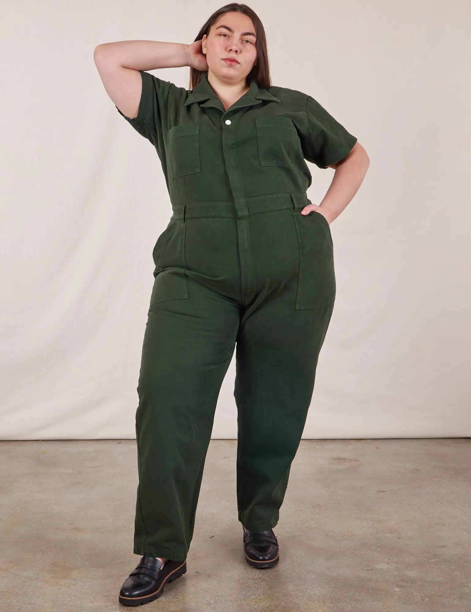 Short Sleeve Jumpsuit - Swamp Green sold by Big Bud Press product image thumbnail 3