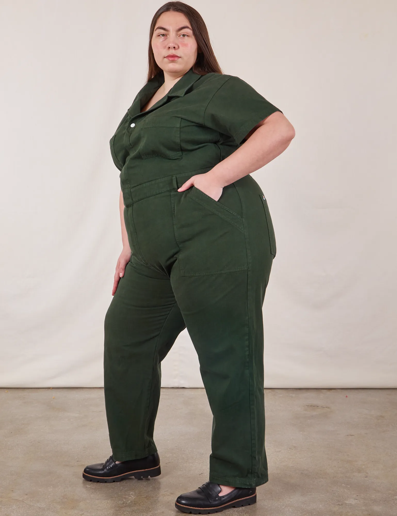 Short Sleeve Jumpsuit - Swamp Green sold by Big Bud Press product image thumbnail 5