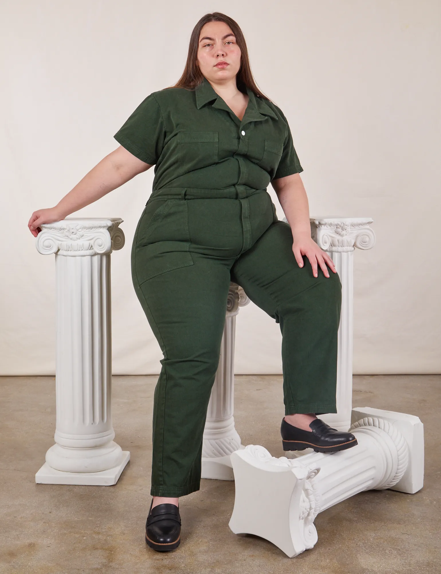 Short Sleeve Jumpsuit - Swamp Green sold by Big Bud Press