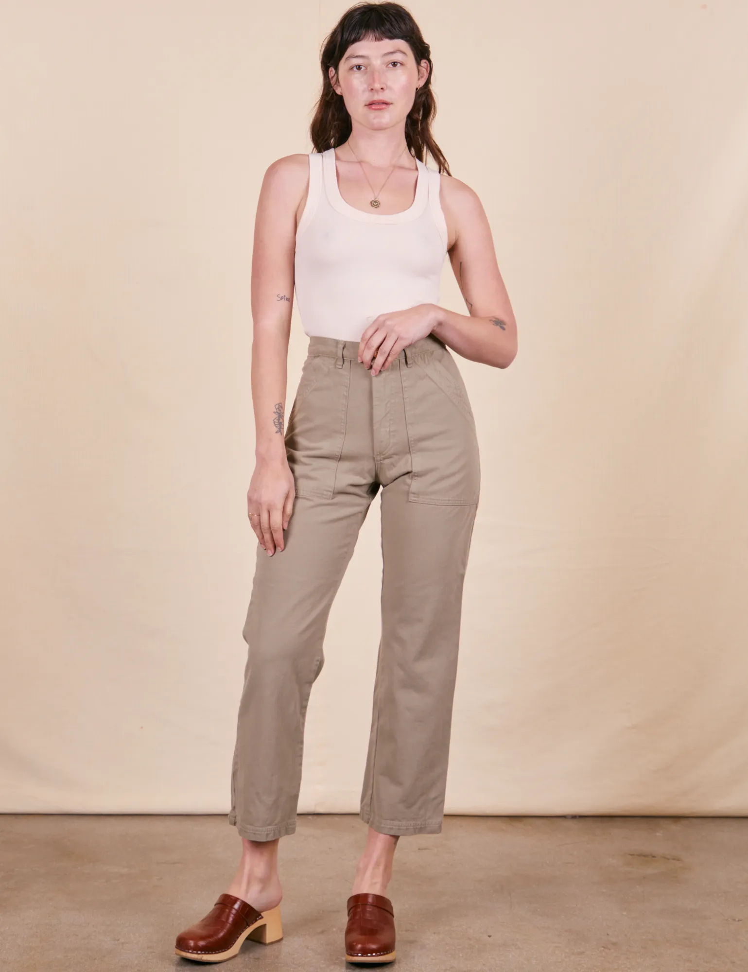 Petite Work Pants - Khaki Grey *FINAL SALE* sold by Big Bud Press