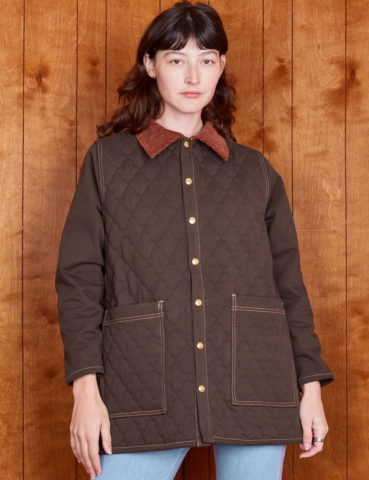 Quilted Overcoat - Espresso Brown sold by Big Bud Press product image thumbnail 3