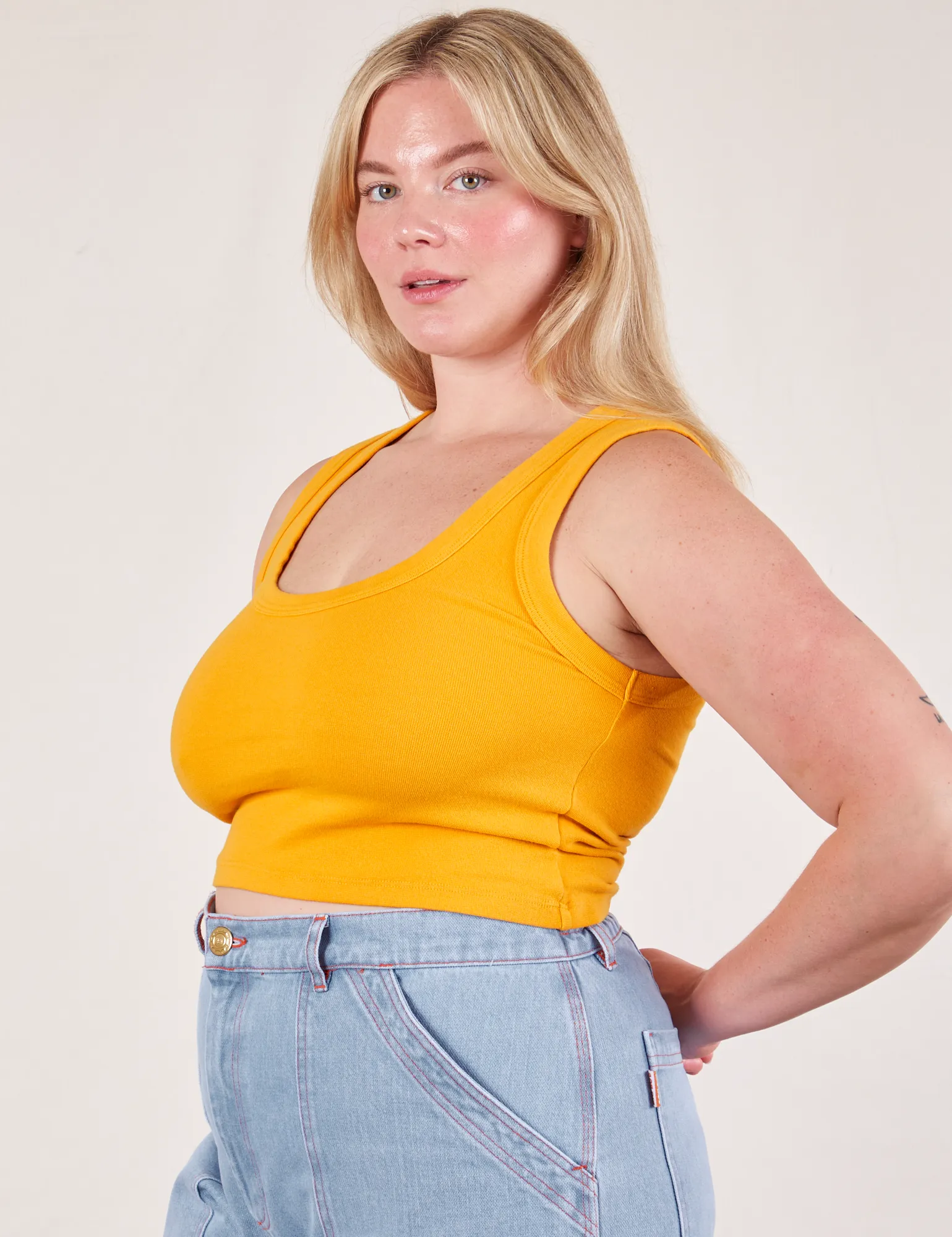 Cropped Tank Top - Mustard Yellow sold by Big Bud Press product image thumbnail 5