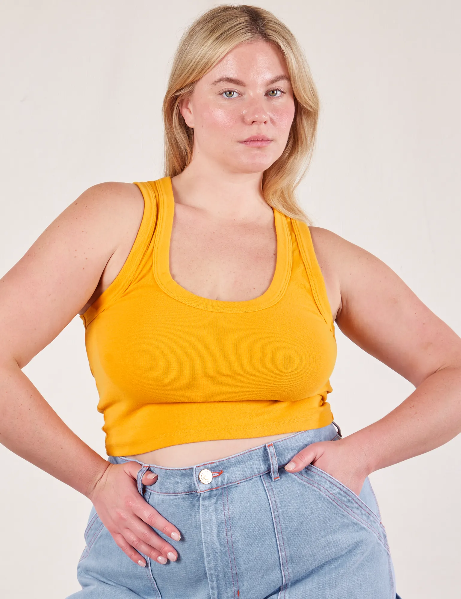 Cropped Tank Top - Mustard Yellow sold by Big Bud Press