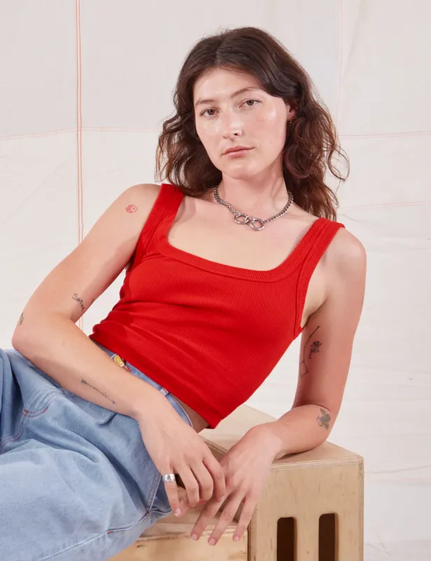 Square Neck Tank - Mustang Red *FINAL SALE* sold by Big Bud Press