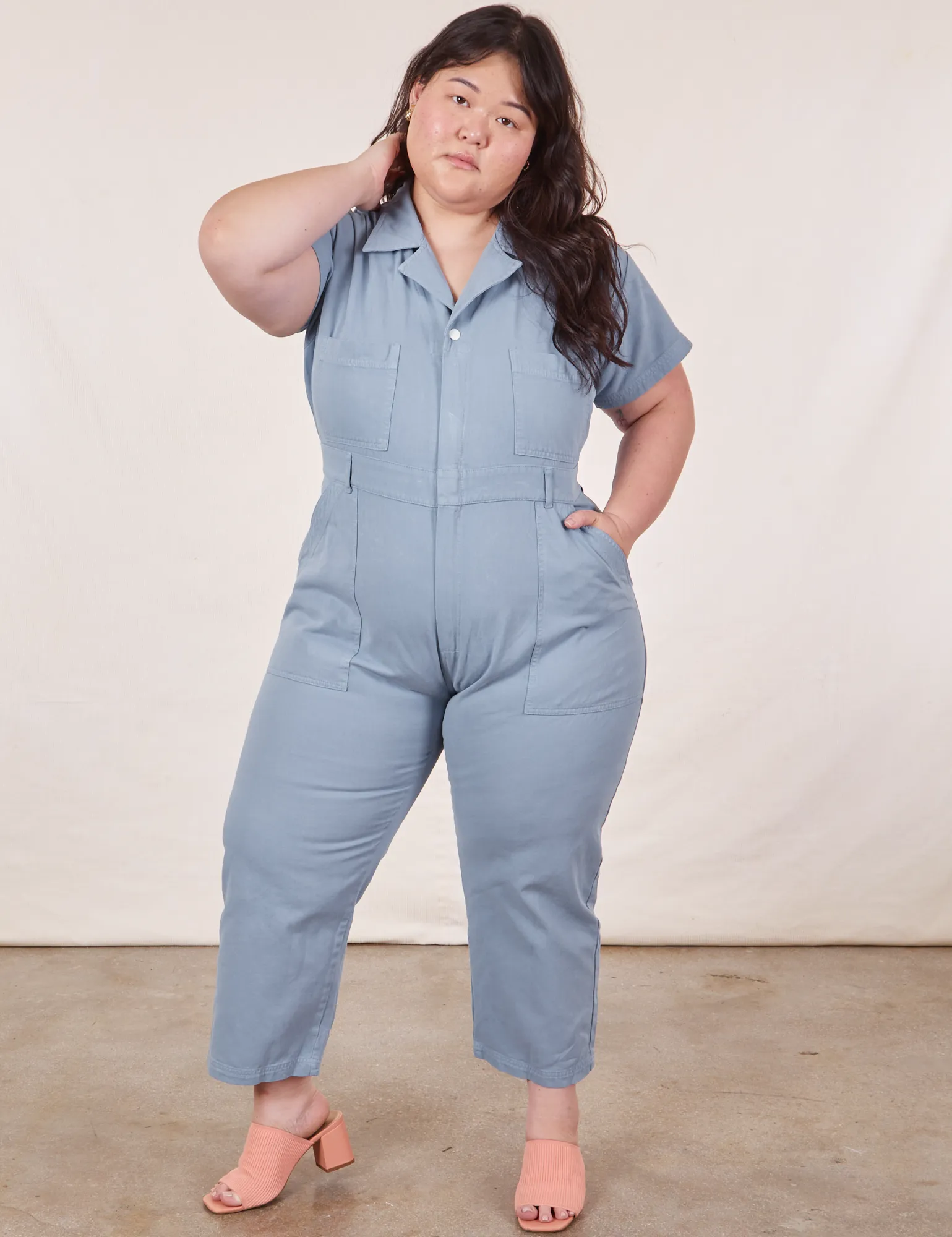 Petite Short Sleeve Jumpsuit - Periwinkle *FINAL SALE* sold by Big Bud Press product image thumbnail 3