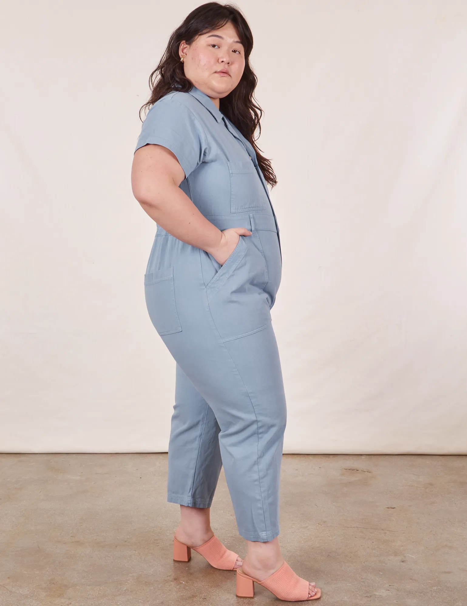 Petite Short Sleeve Jumpsuit - Periwinkle *FINAL SALE* sold by Big Bud Press product image thumbnail 5