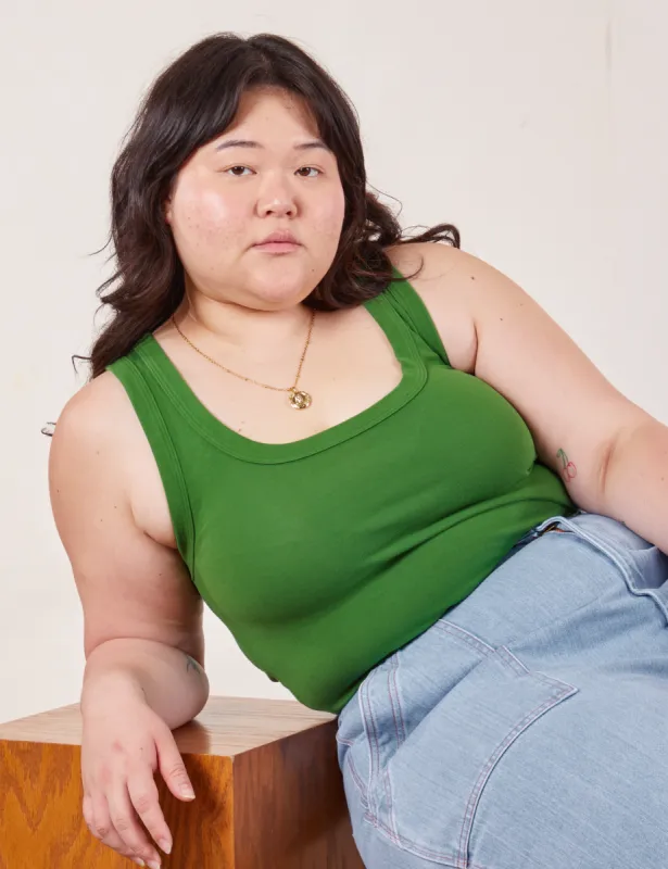 Cropped Tank Top - Lawn Green sold by Big Bud Press