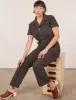 Short Sleeve Jumpsuit - Espresso Brown sold by Big Bud Press
