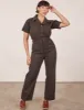 Short Sleeve Jumpsuit - Espresso Brown sold by Big Bud Press