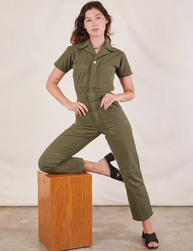 Short Sleeve Jumpsuit - Surplus Green sold by Big Bud Press