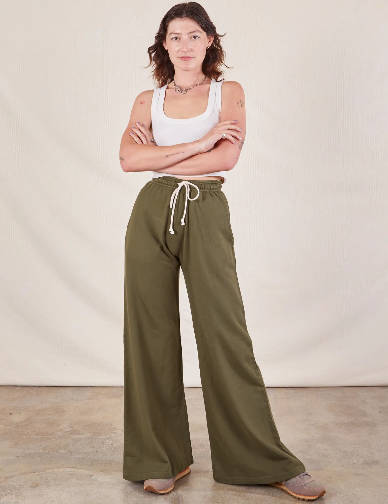 Wide Leg Sweat Pants - Surplus Green *FINAL SALE* sold by Big Bud Press product image thumbnail 3