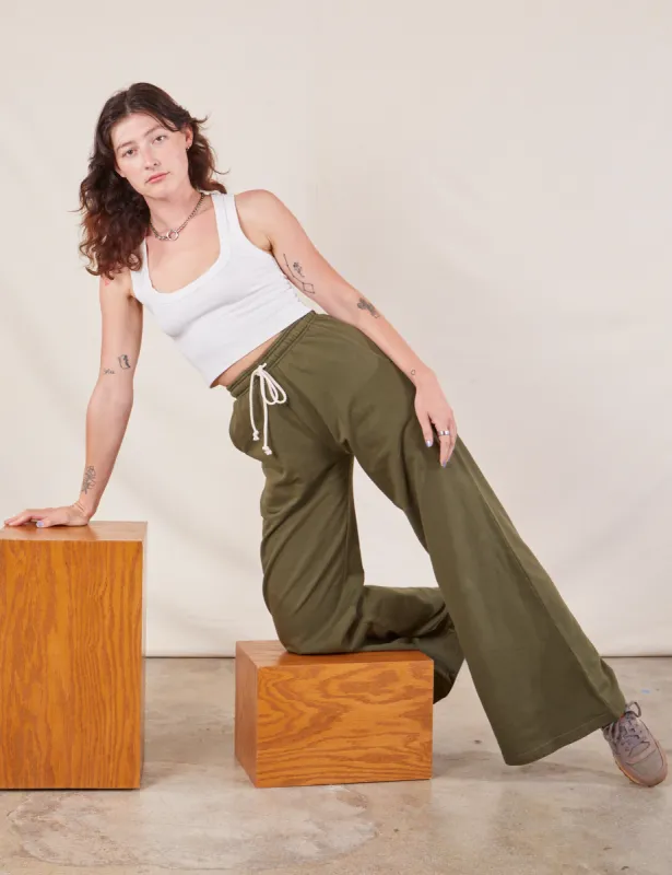 Wide Leg Sweat Pants - Surplus Green *FINAL SALE* sold by Big Bud Press