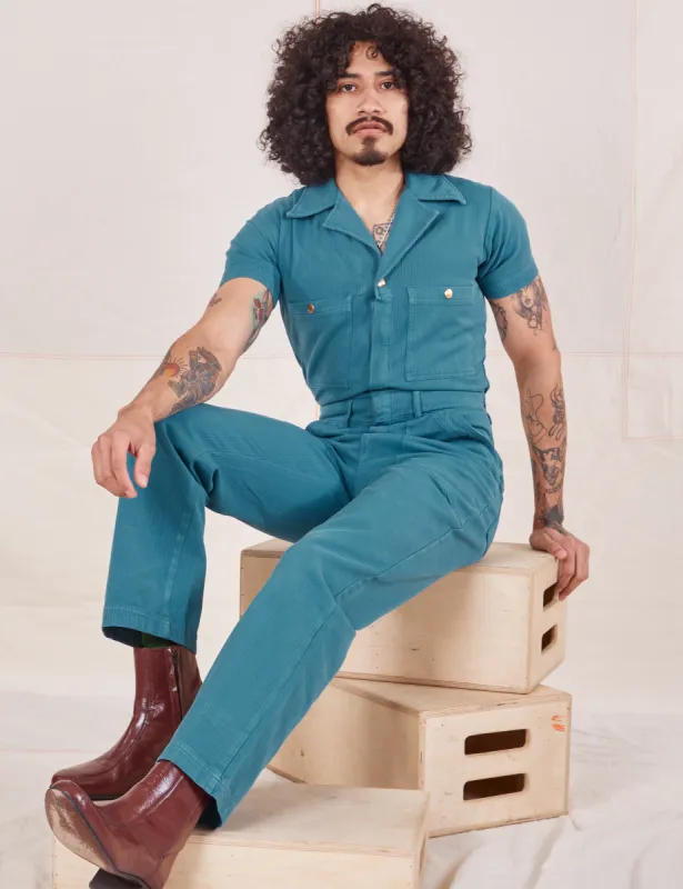 Heritage Short Sleeve Jumpsuit - Marine Blue sold by Big Bud Press