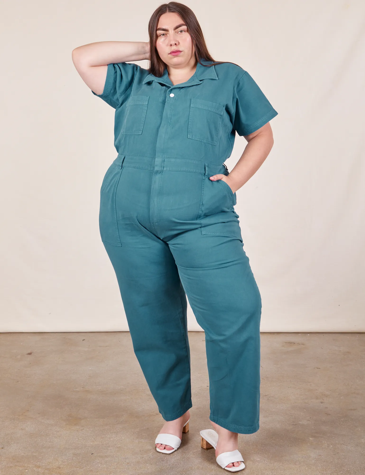 Short Sleeve Jumpsuit - Marine Blue sold by Big Bud Press product image thumbnail 3