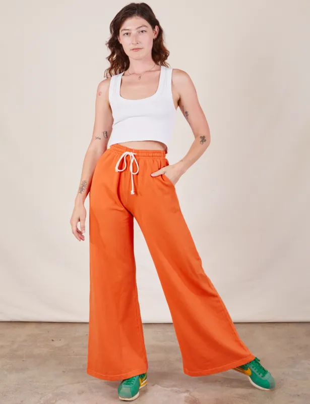 Wide Leg Sweat Pants - Sunset Orange *FINAL SALE* sold by Big Bud Press